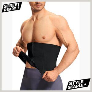 Men's Shapewear Girdle with Zipper Steel Bones Tummy Control Large